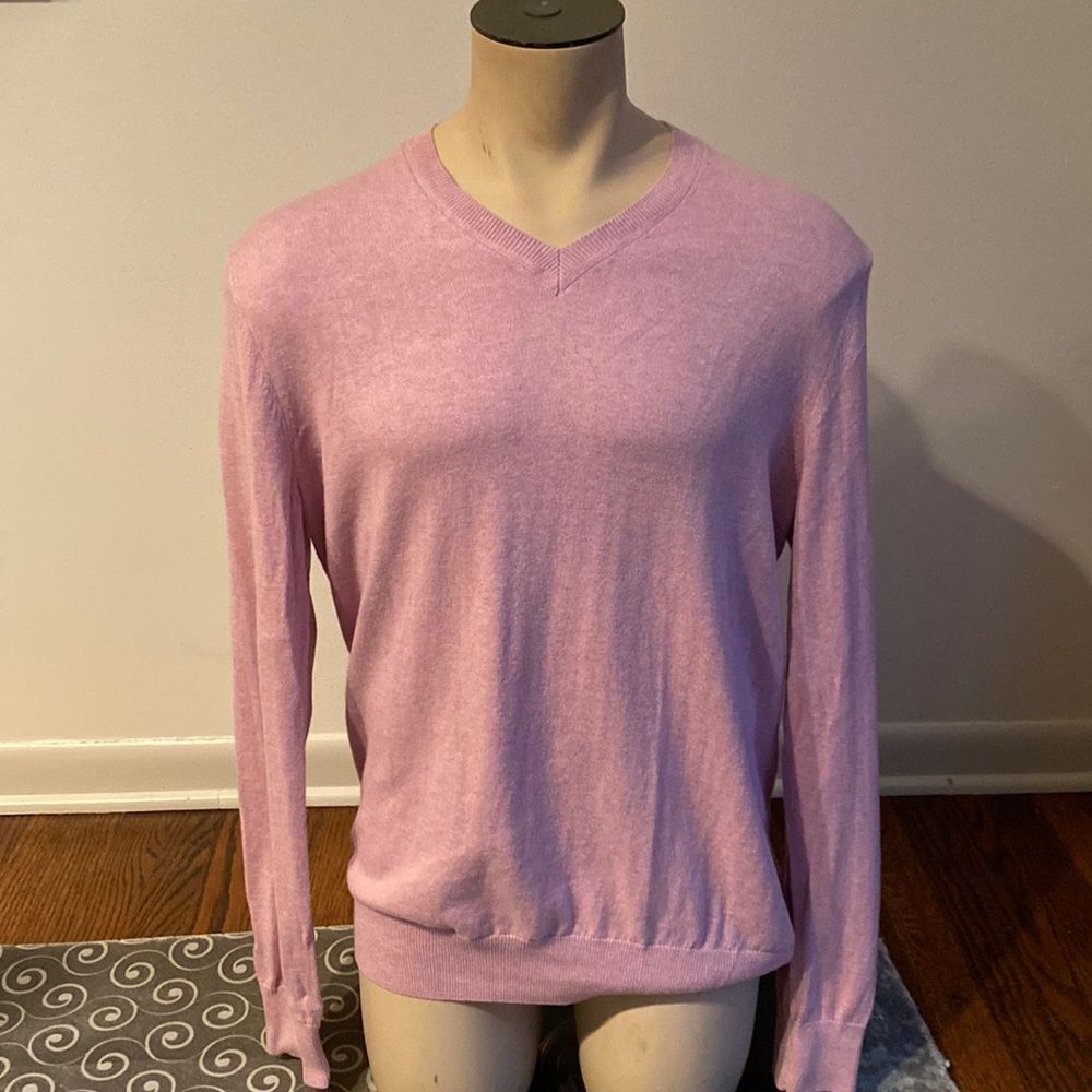 Banana Republic Men’s Large Long Sleeve V Neck Sweater Cashmere Purple